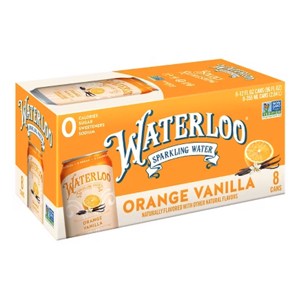 Water Sparkling Orange Vanilla 8 pk – Can – 12oz (355ml)